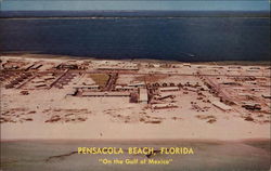 "On the Gulf of Mexico". Beach and Resort View Pensacola Beach, FL Postcard Postcard