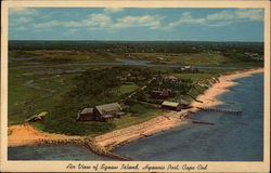 Air View of Squaw Island, Hyannis Port Postcard