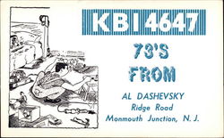 KBI 4647 Monmouth Junction, NJ QSL & Ham Radio Postcard Postcard