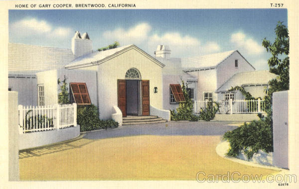 Home of Gary Cooper Brentwood Heights California
