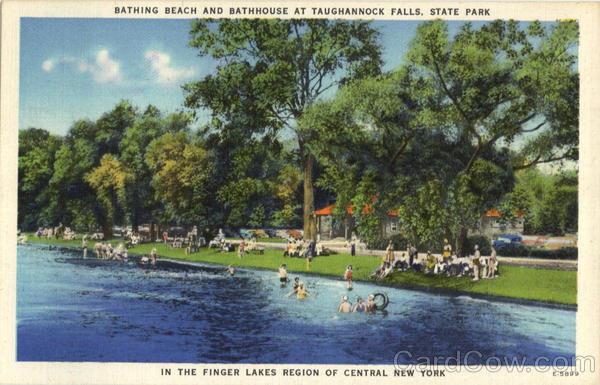 Bathing Beach And Bathhouse At Taughannok Falls, State Park Trumansburg, NY