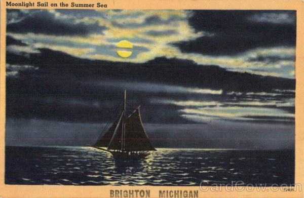 Moonlight Sail On the Summer Sea Brighton Michigan
