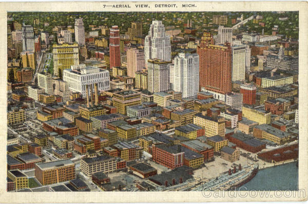 Aerial View Detroit Michigan