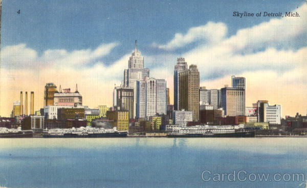 Skyline Of Detroit Michigan Skyline Of Detroit Michigan
