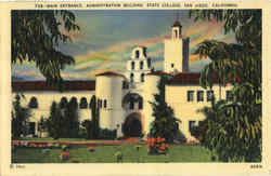 Main Entrance, Administration Building, State College Postcard