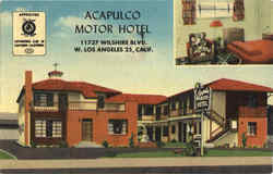 Acapulco Motor Hotel, 11737 Wilshire Blvd West Los Angeles, CA Postcard Postcard