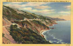 Santa Lucia Mountains along the Carmel-San Simeon Highway Postcard