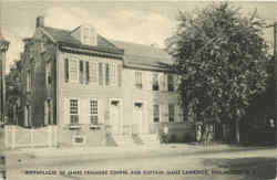 Birthplaces of James Fenimore Cooper And Captain James Lawrence Burlington, NJ Postcard 