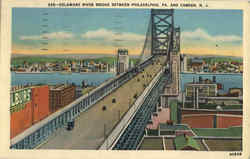 Delaware River Bridge Camden, NJ Postcard Postcard