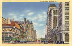 Broad Street Newark, NJ Postcard Postcard