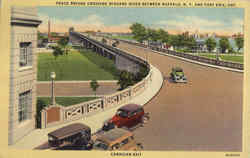 Peace Bridge Crossing Niagara River Between Buffalo New York Postcard Postcard