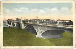 Kansas Avenue, Raw River Bridge Topeka, KS Postcard Postcard