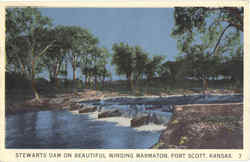 Stewarts Dam On Beautiful Winding Marmaton Fort Scott, KS Postcard Postcard
