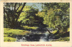 Greetings From Longton Kansas Postcard 