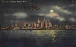 Sky Line At Night Postcard