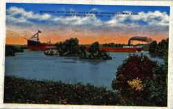 Beautiful Spot on St. Mary's River, Sault Ste Sault Ste. Marie, MI Postcard Postcard