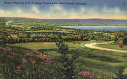 Scenic Highway U. s. 31 Along Crystal Lake Postcard