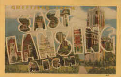 Greetings From East Lansing Michigan Postcard Postcard