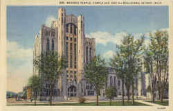 Masonic Temple, Temple Ave Detroit, MI Postcard Postcard