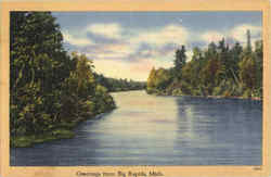 Greetings From Big Rapids Postcard