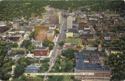 Aerial View Of Michigan Ave Jackson, MI Postcard Postcard