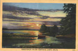 Greetings From Central Lake Michigan Postcard Postcard