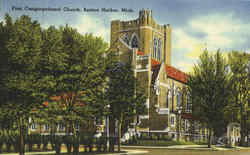 First Congregational Church Benton Harbor, MI Postcard Postcard