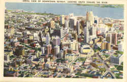 Aerial View Of Downtown Detroit Michigan Postcard Postcard