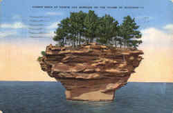 Turnip Rock At pointe Aux Barques On The Thumb Of Michigan Postcard Postcard