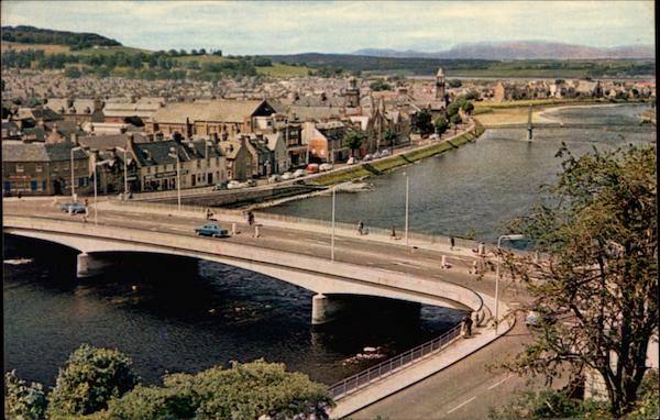 River Ness and New Bridge from Castle Inverness INVERNESS-SHIRE Scotland