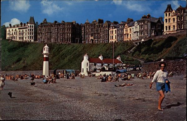 View of Lighthouse and Beach Port Erin Isle of Man