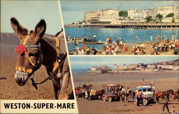 Various Beach Scenes Weston-Super-Mare England