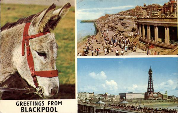 Greetings from Blackpool, With View of Cliffs and Promenade United Kingdom