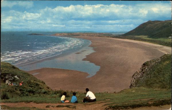Rhosili Bay on Gower Peninsula, Wales United Kingdom