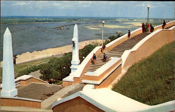 Staircase to the Volga Gorkny Russia