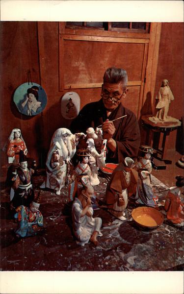 Skilled Artisan Making Famous Hakata Dolls Japan