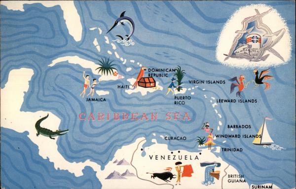 Map of the Caribbean Cruise Ships