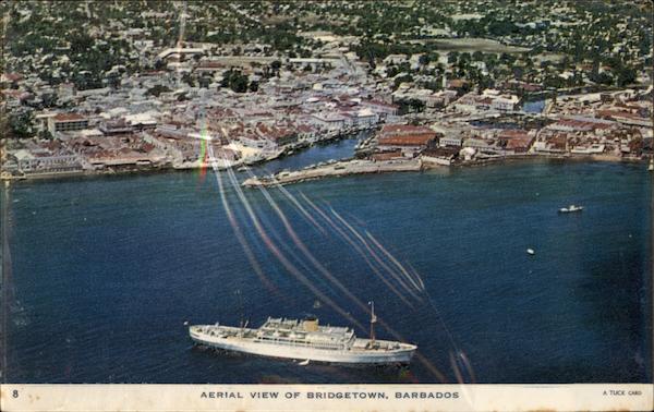 Aerial VIew of Harbor and Cruise Ship Bridgetown Barbados