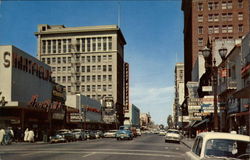 Looking North Along First Street Postcard