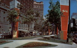 Washington Boulevard and The Statler Hotel Detroit, MI Postcard Postcard