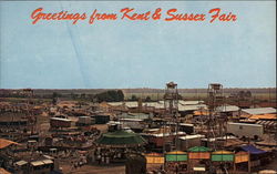 Amusement Area, Kent & Sussex Fair Harrington, DE Postcard Postcard