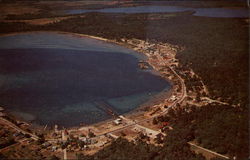 Air View of Harbor and Business District, Port St. James Postcard