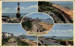 Several Scenic Views of Eastbourne, including Beachy Head Lighthouse United Kingdom Sussex Postcard Postcard