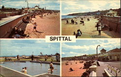 Various Beach Scenes Postcard