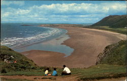 Rhosili Bay on Gower Peninsula, Wales Postcard