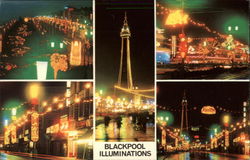 Various Views - Illuminations Blackpool, England Lancashire Postcard Postcard