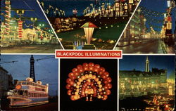 Various Views - Illuminations Blackpool, England Lancashire Postcard Postcard