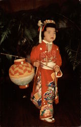 An Island Maid: a Little Girl in a Kimona Asian Postcard Postcard