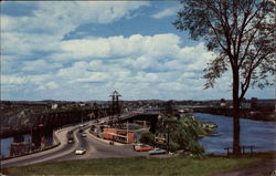Reversing Falls Bridge and Tourist Bureau Saint John and Lancaster, NB Canada New Brunswick Postcard Postcard