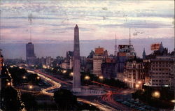 Evening View of City Buenos Aies, Argentina Postcard Postcard